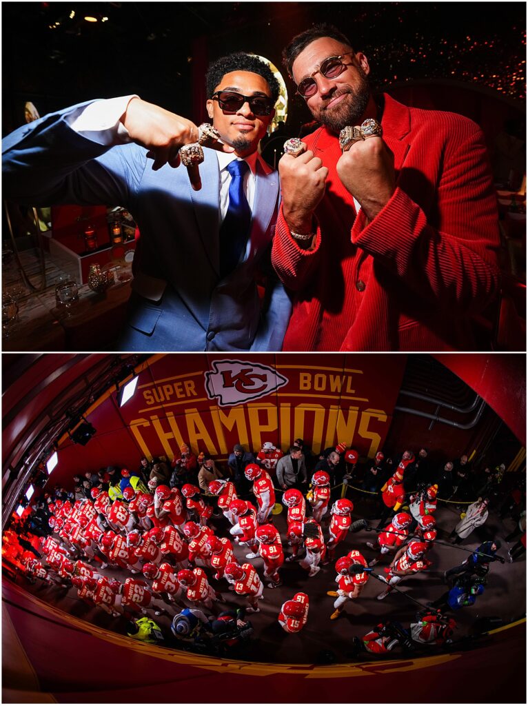 Kansas City Chiefs celebrating their Super Bowl win